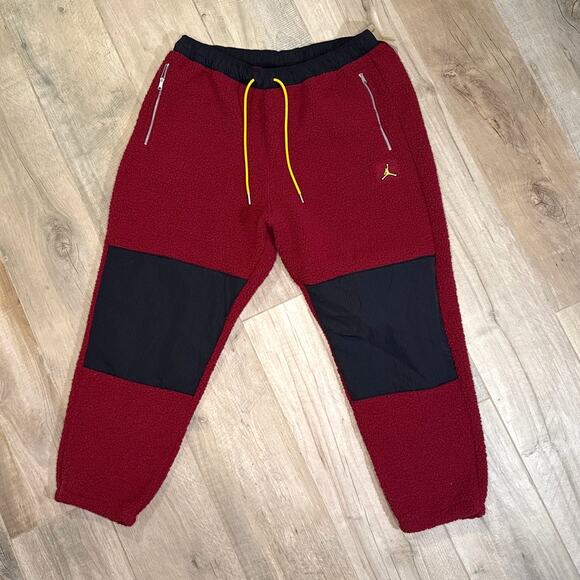 Nike Jordan Essential Men's Sherpa Fleece Pants DV1569 Cherrywood XXL NWT - Picture 1 of 5